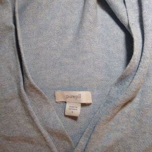 pure jill S pale powder blue hooded sweater